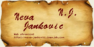 Neva Janković vizit kartica